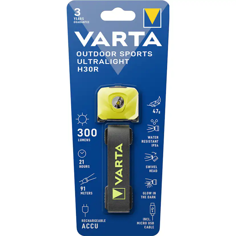 Pannlampa Varta Outdoor Sports Ultralight H30R 300 lm