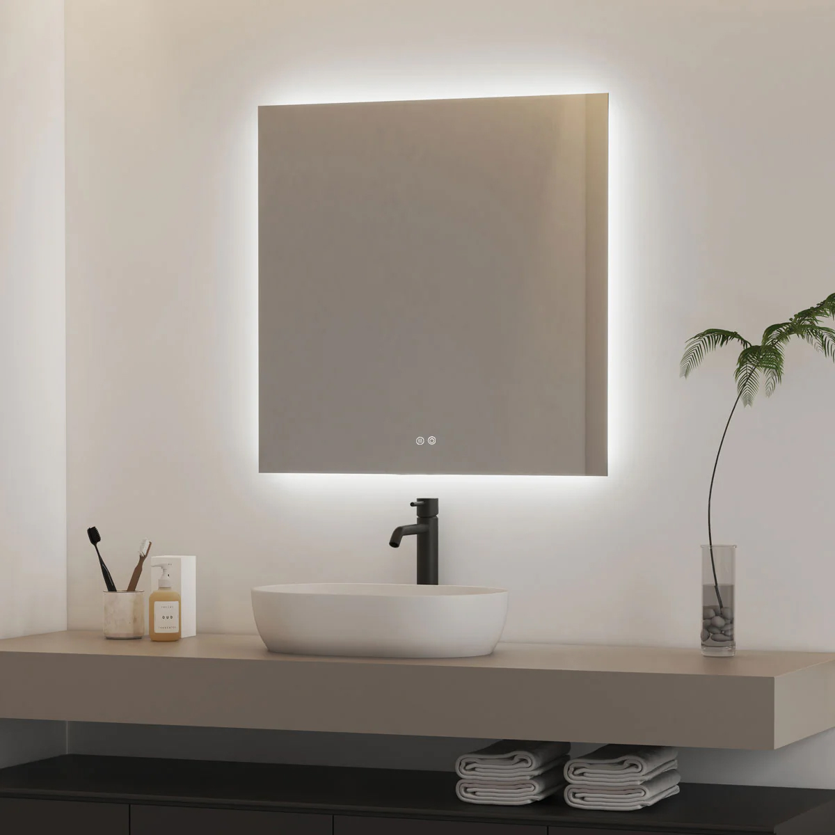 Badrumsspegel Imfri LED 80x80 cm Tenfors Verona B: 800 mm
