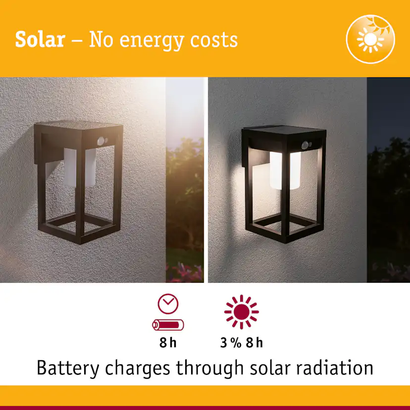 Fasadbelysning Solcell Paulmann Marisol LED med Rörelsesensor IP44