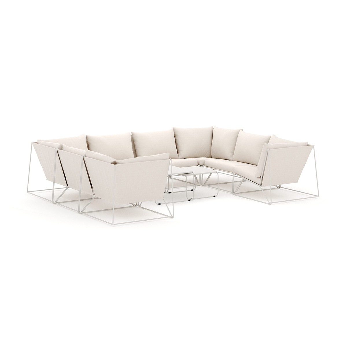 Loungesoffa Comfort Garden Usteryd utomhus U-soffa 8-sits med stängt avslut