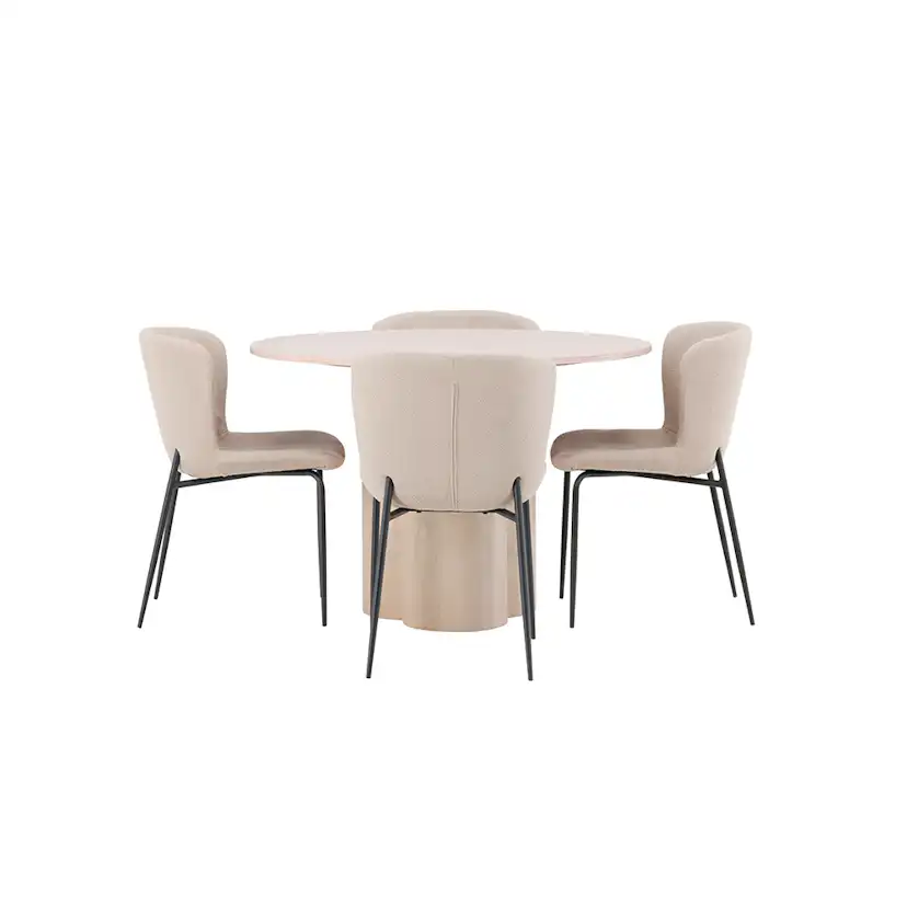 Matgrupp Venture Home Olivia med 4 Modesto Stolar Natur