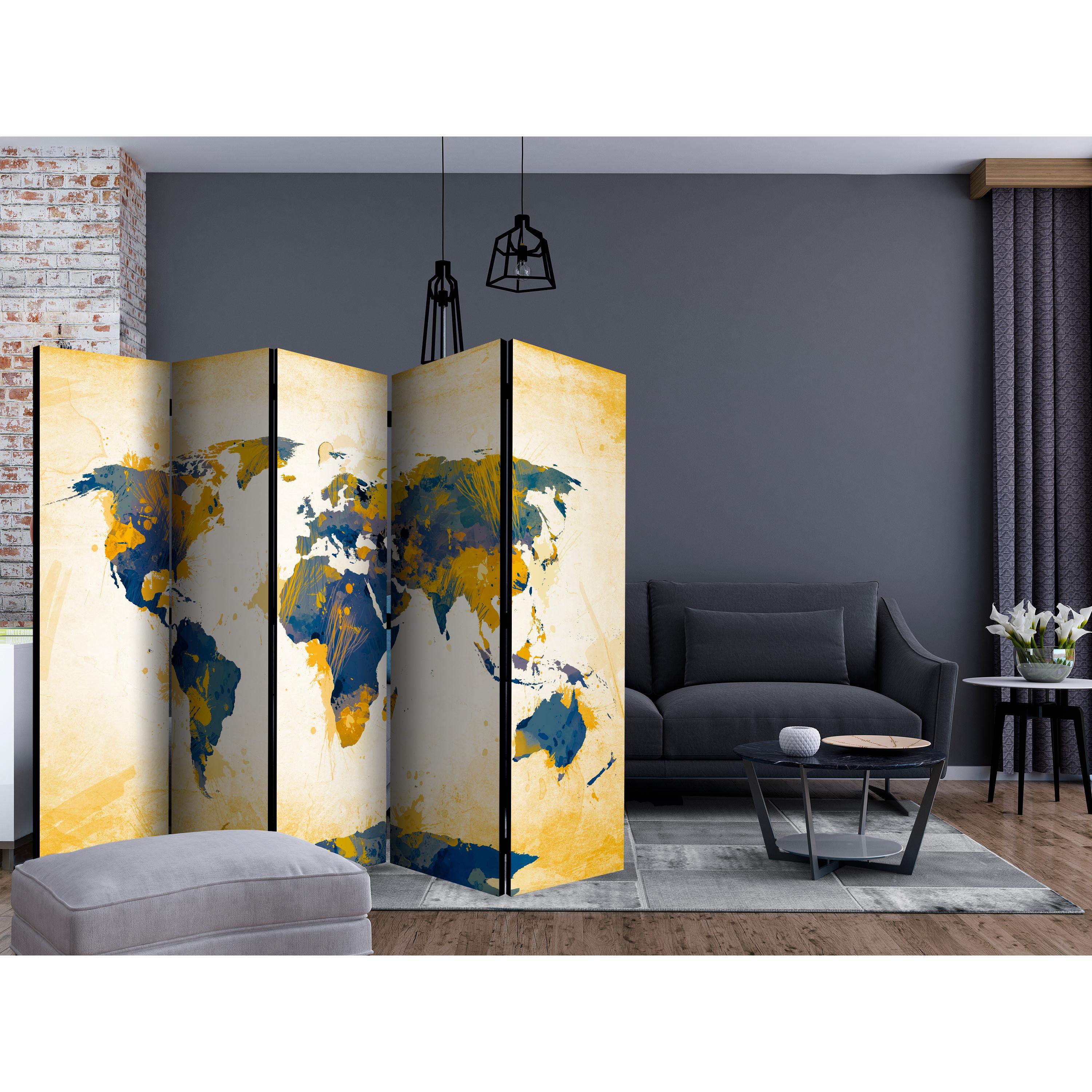 Rumsavdelare Skärmvägg Arkiio Map of the World Arkiio Sun and Sky II 225x172 cm