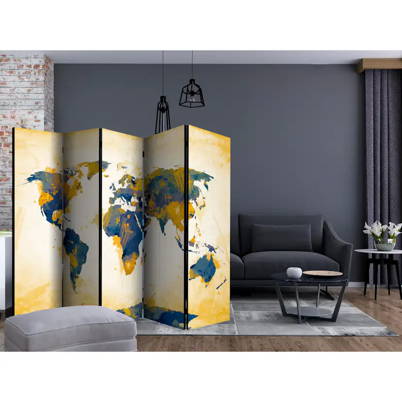Rumsavdelare Skärmvägg Arkiio Map of the World Arkiio Sun and Sky II 225x172 cm