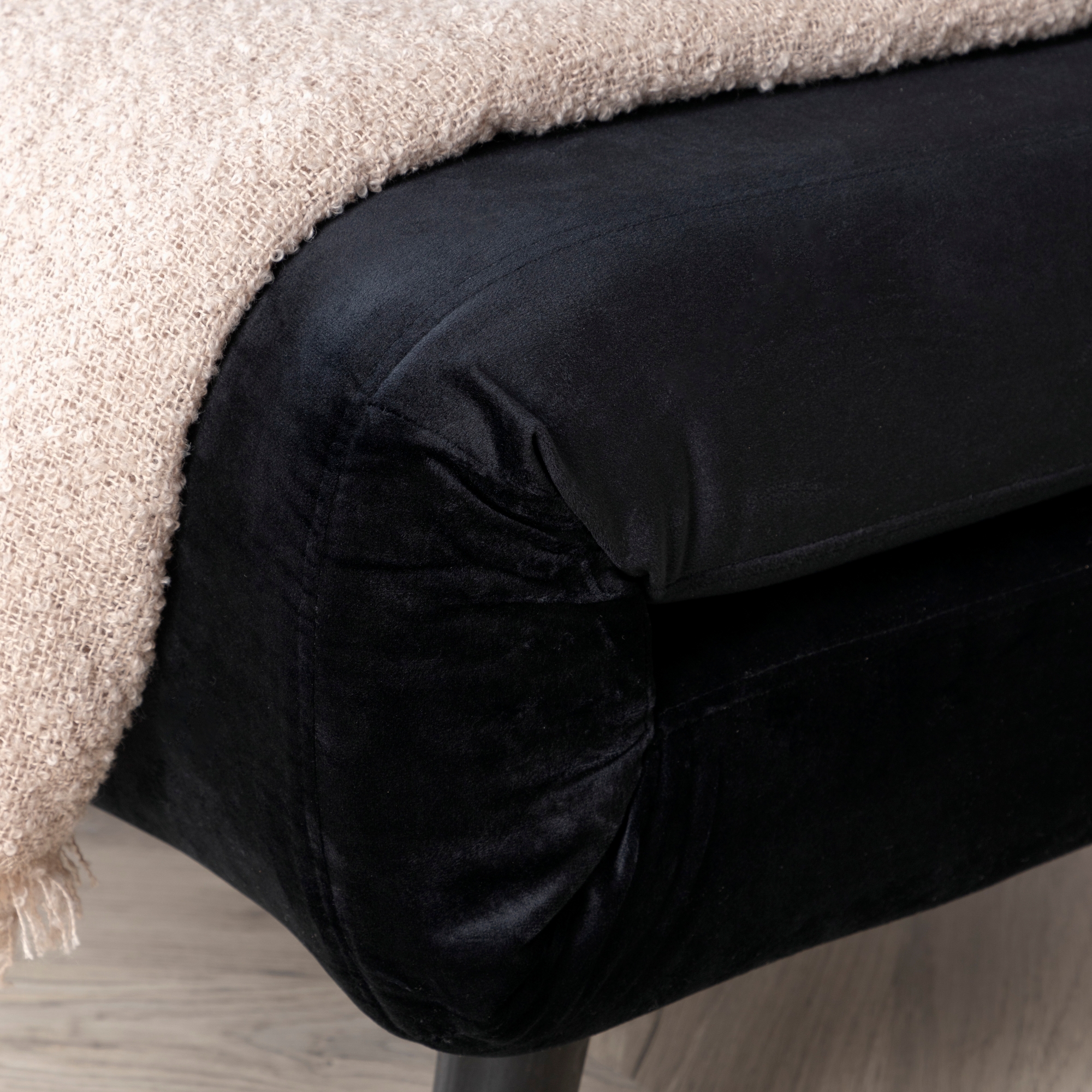 Vicky Folding Bed Single - Black / Black Velvet Svart