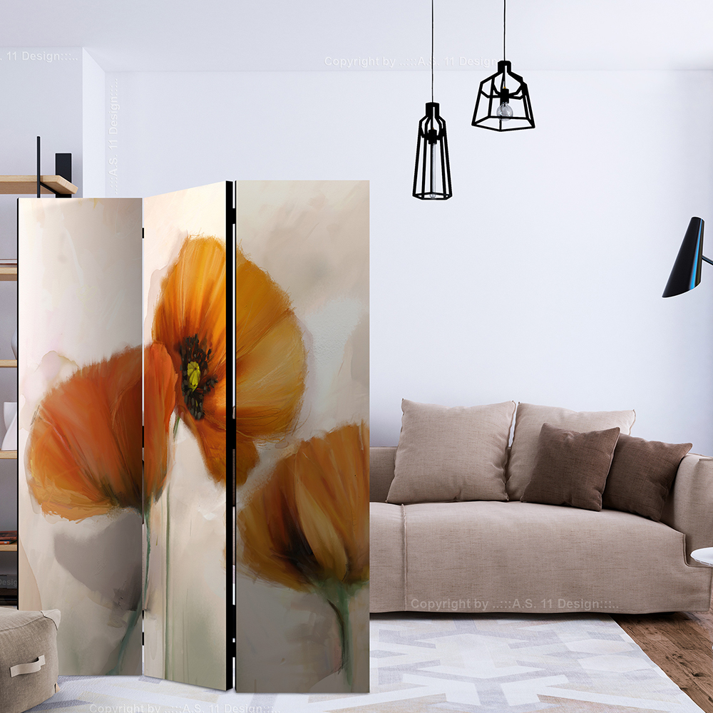 Rumsavdelare Skärmvägg Arkiio Poppies Vintage 135x172 cm