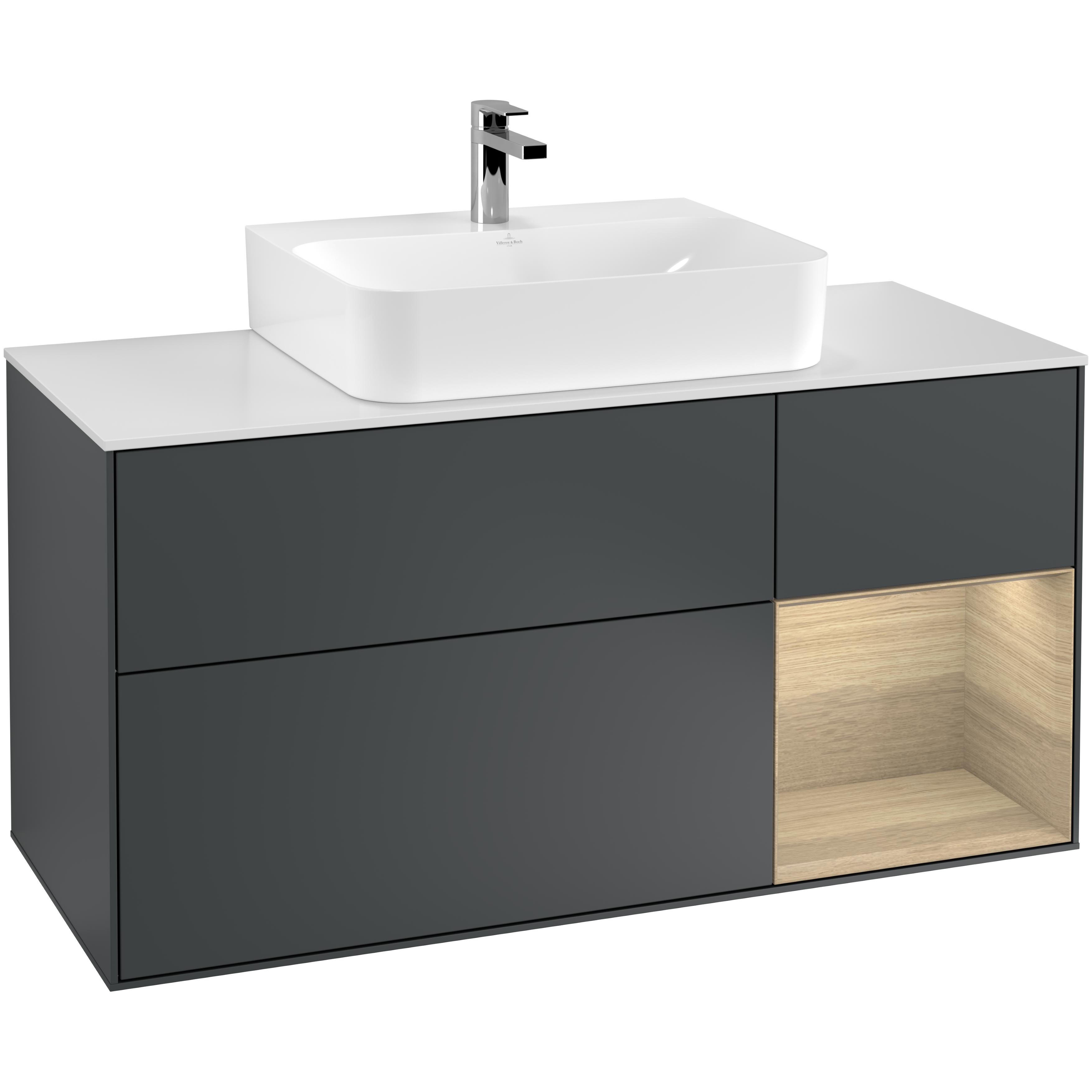 Tvättställsskåp Villeroy & Boch Finion med 3 Lådor Hylla och Bänkskiva för Centrerat Tvättställ