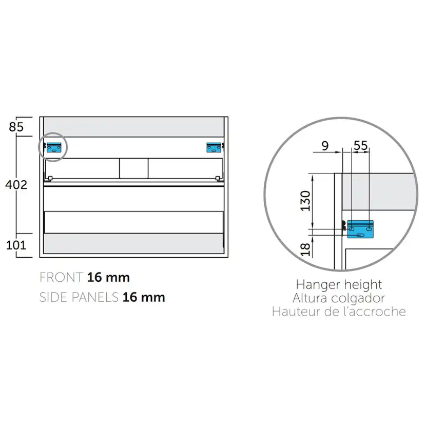 Kommod 80 cm Tenfors Nordlig Vit Matt