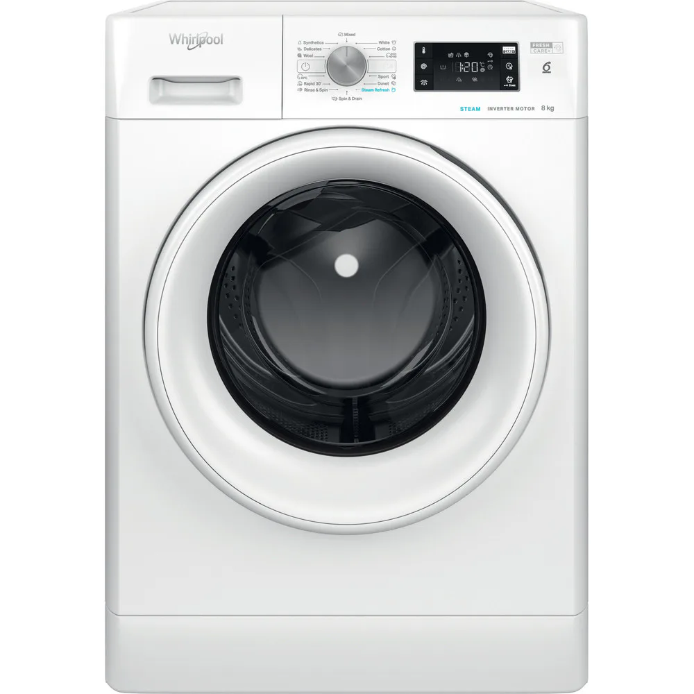 Frontmatad Tvättmaskin Whirlpool FFB 8458 WV EU 8kg Invertermotor FreshCare+