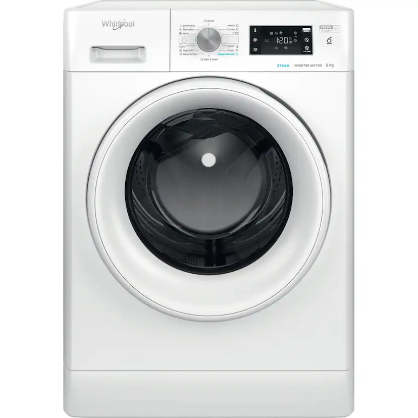 Frontmatad Tvättmaskin Whirlpool FFB 8458 WV EU 8kg Invertermotor FreshCare+