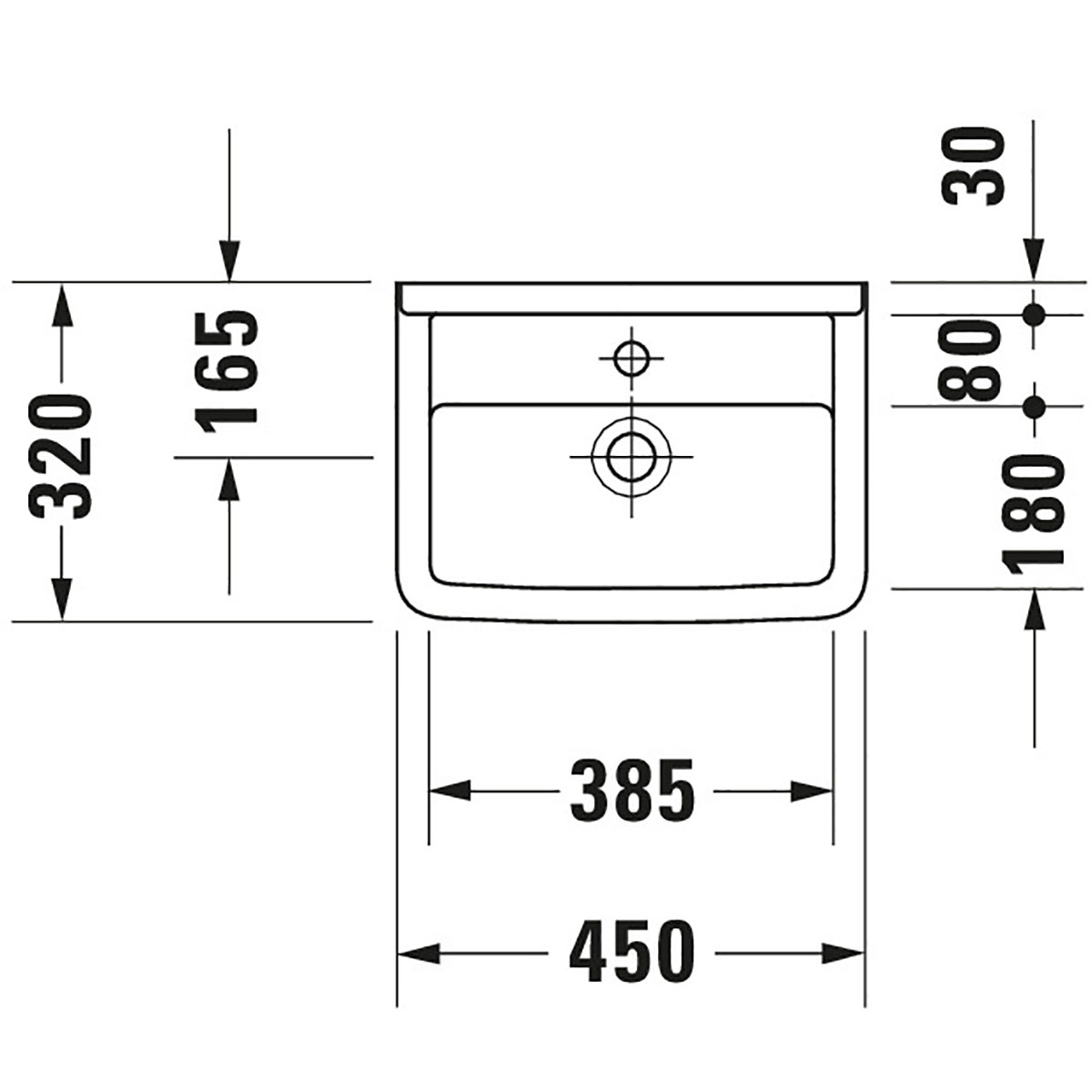 Tvättställ Duravit Starck 3 0750
