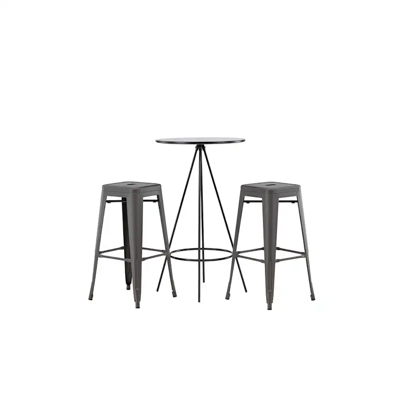 Matgrupp Venture Home Bistro Ø60 cm med 2 st Tempe stolar