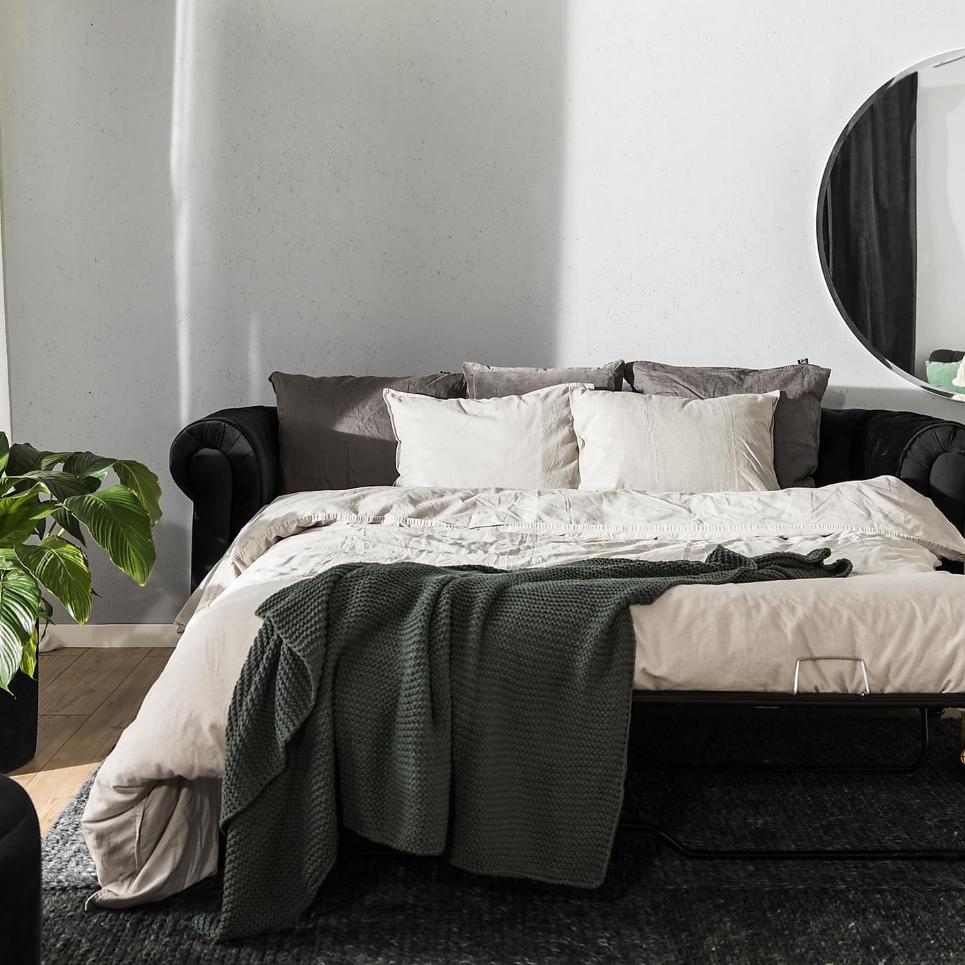 Bäddsoffa Manor House Chesterfield Lyx 3-sits Sammet