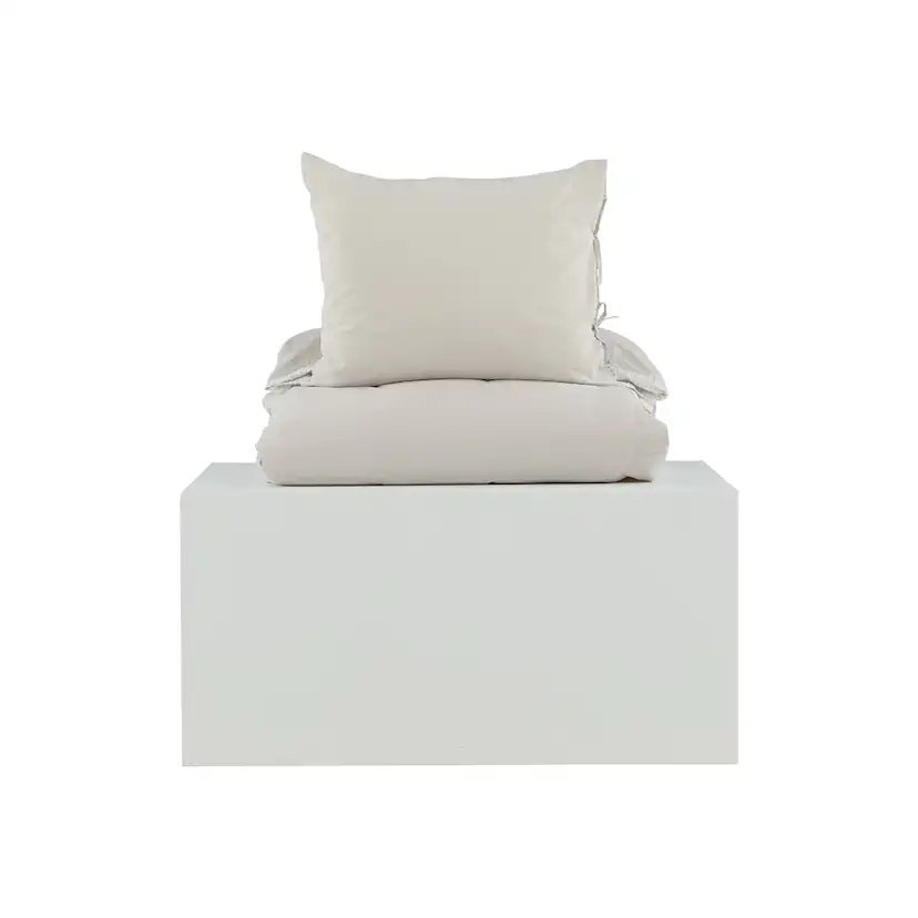 Jenna Bed Set Linen Cotton Light Grey 150x200 cm Färg: Ljusgrå, Mått: 150x200 cm