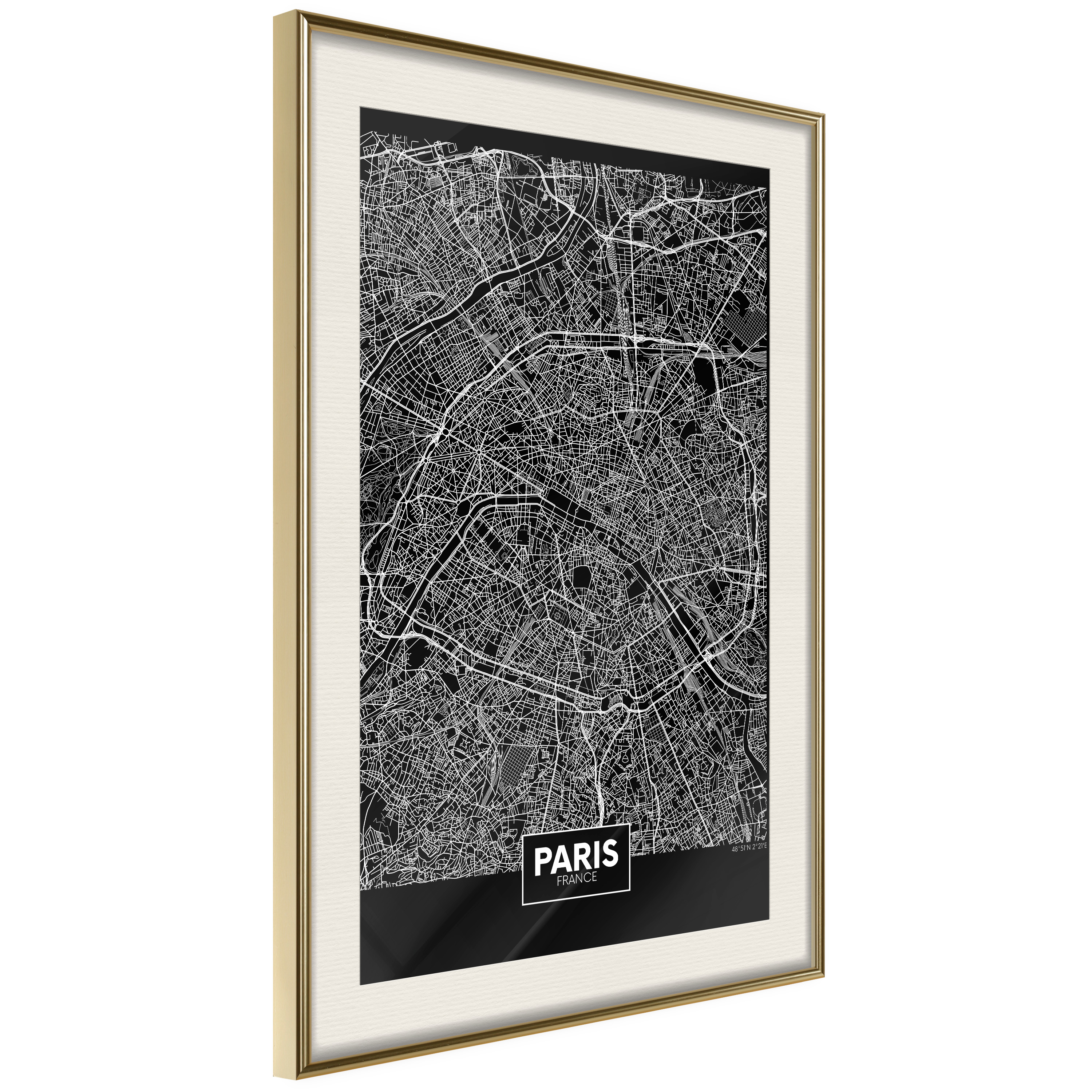 Poster Artgeist Affisch Dark Map of Paris