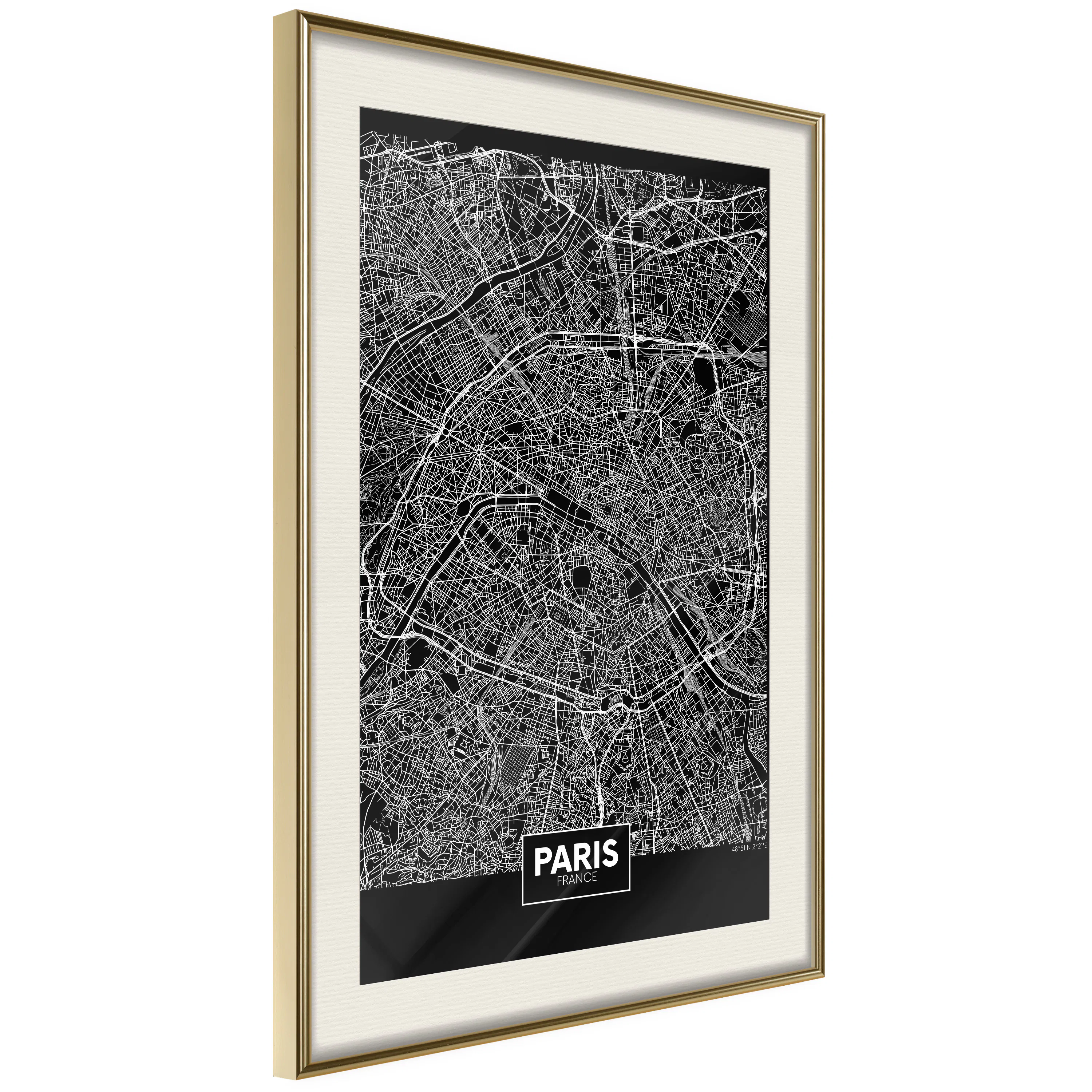 Poster Artgeist Affisch Dark Map of Paris
