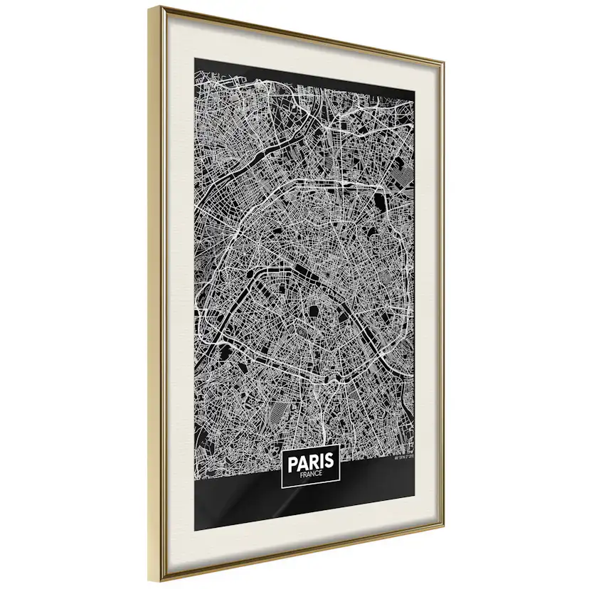 Poster Artgeist Affisch Dark Map of Paris