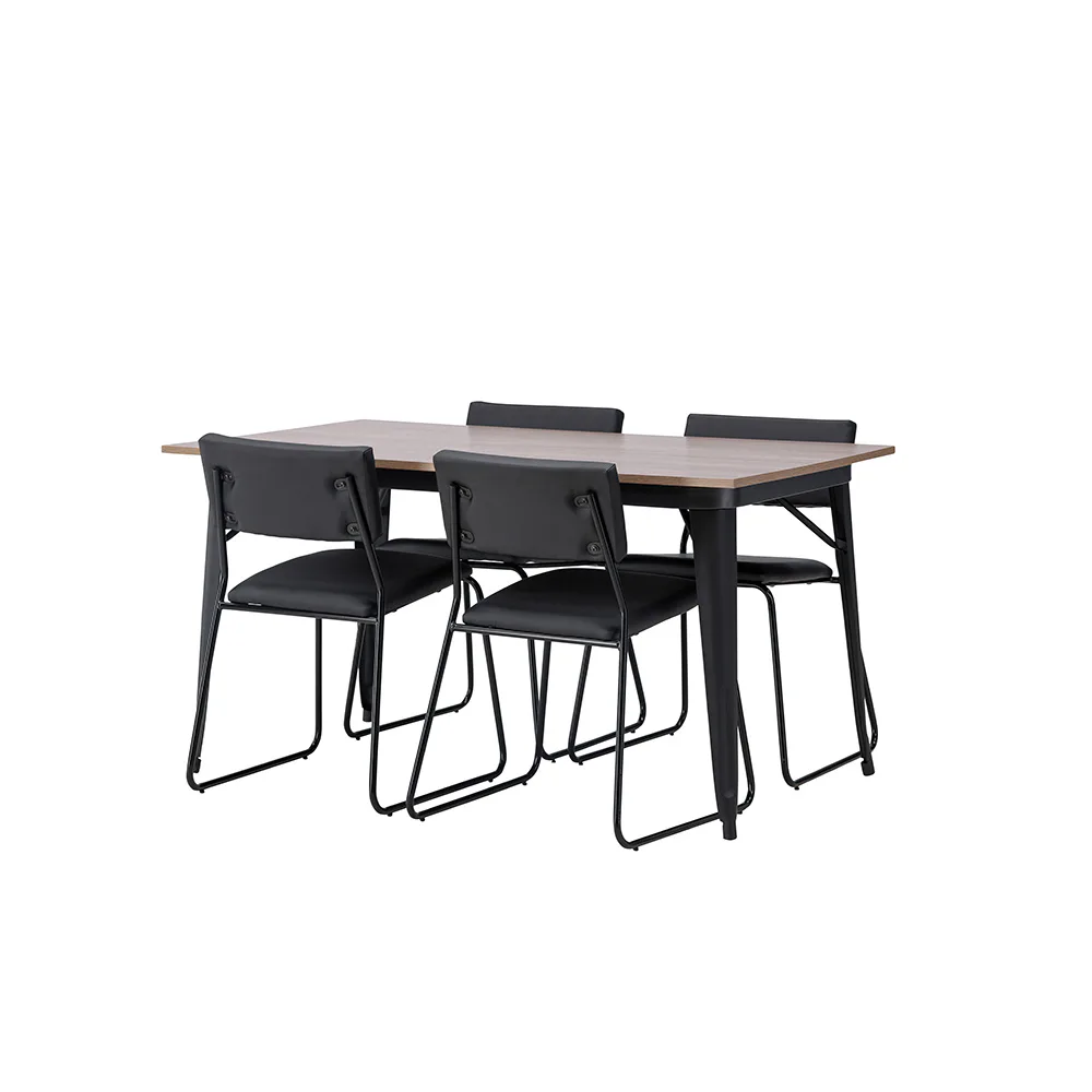 Matgrupp Venture Home Tempe 140 cm med 4 Kenth Stolar