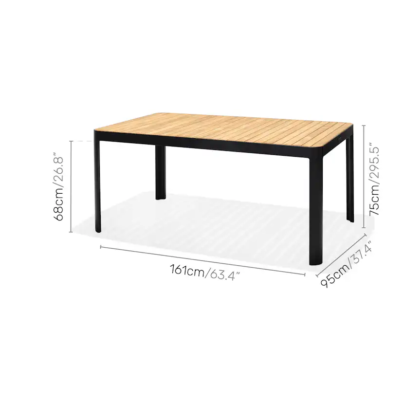 Matgrupp LifestyleGarden Portals 160 cm med 4 Lite Stolar
