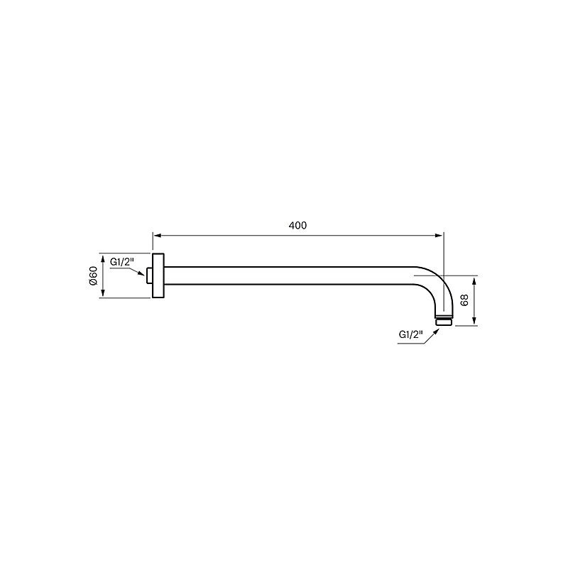 Anslutningsrör Tapwell ZSOF 034 Mässing Polerad Mässing, Längd: 400 mm