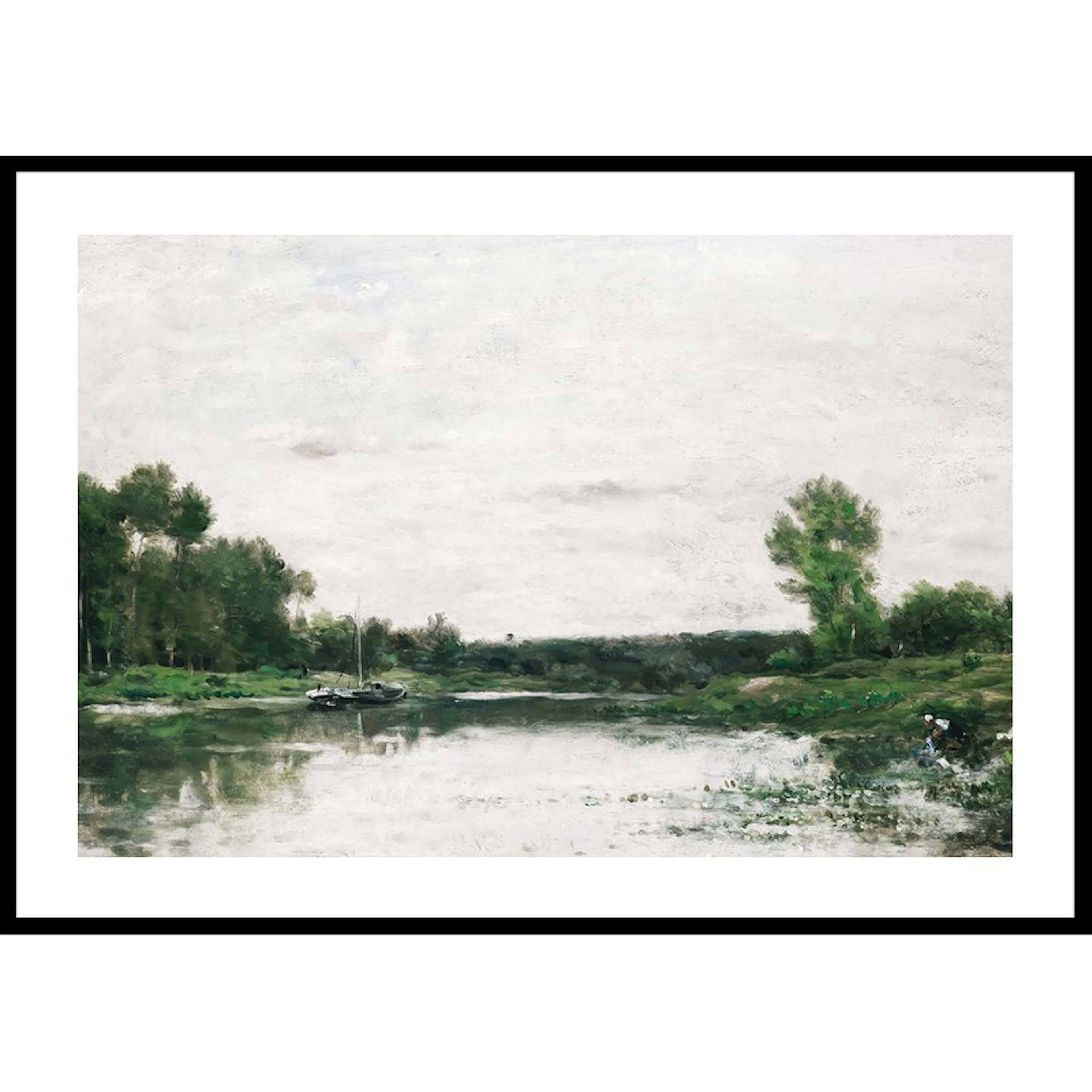 View On The Oise By Charles-François Daubigny 30x40 30x40 cm