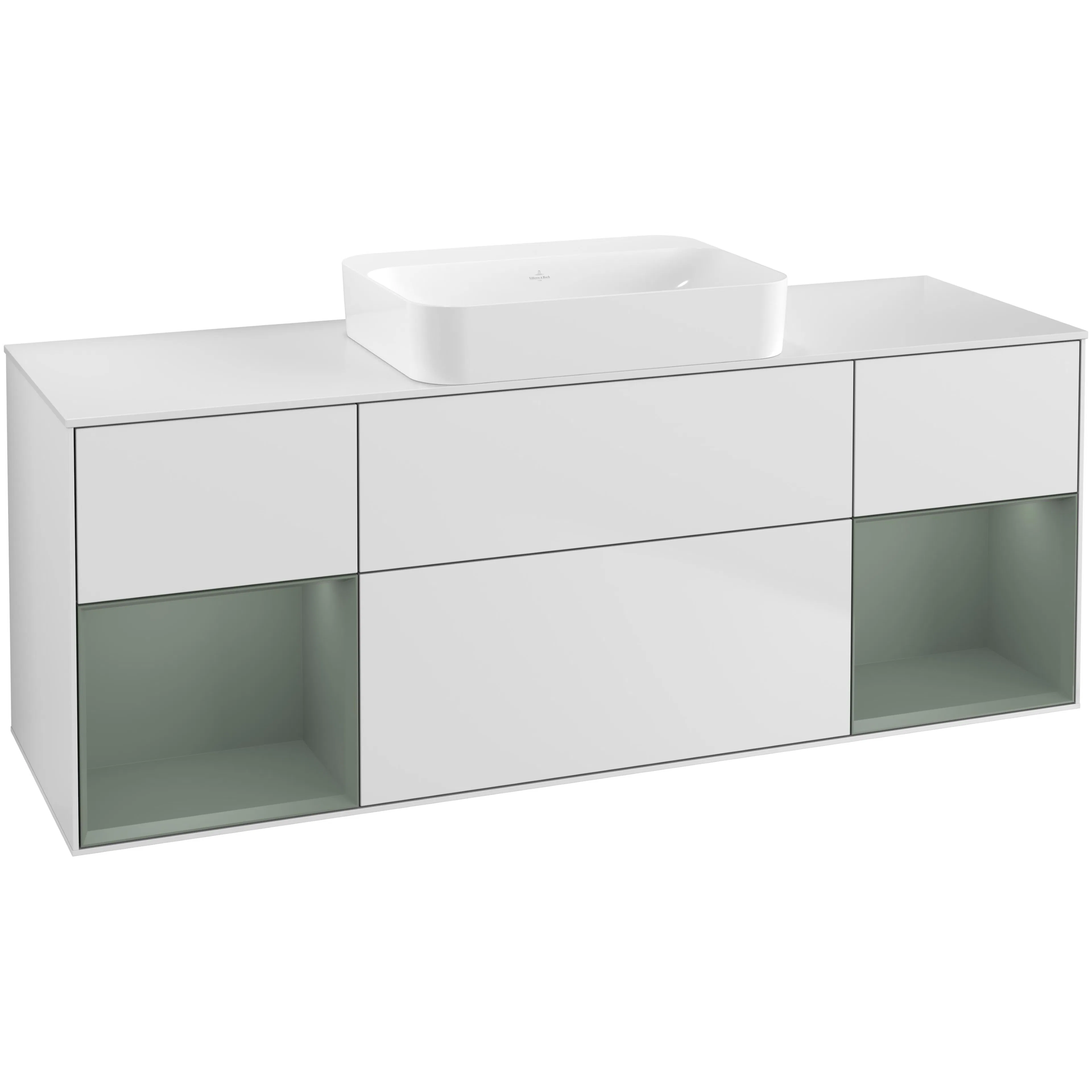 Tvättställsskåp Villeroy & Boch Finion med Två Hyllor och Bänkskiva för Fristående Tvättställ