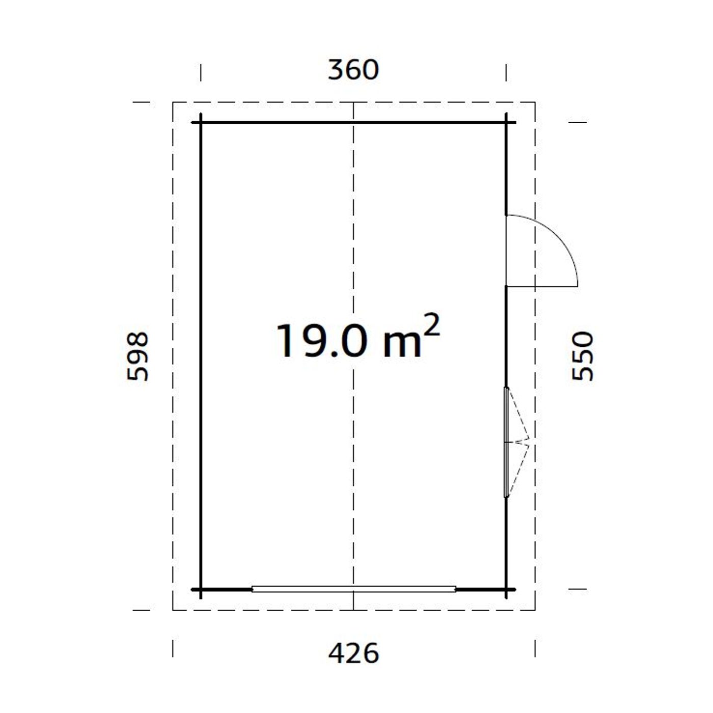 Garage Palmako Roger 19,0 m2 utan Port