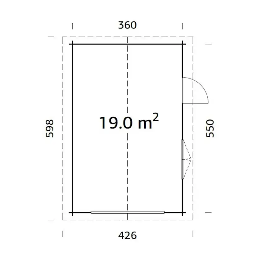 Garage Palmako Roger 19,0 m2 utan Port