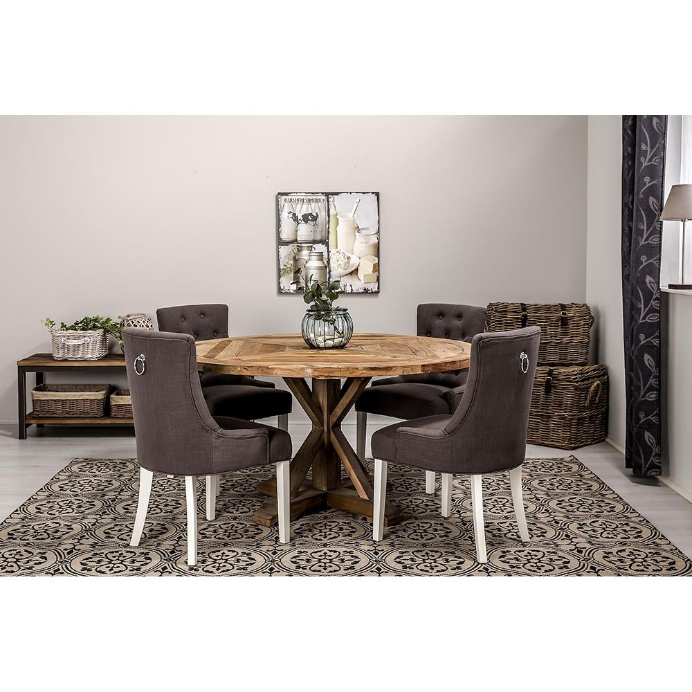 Matgrupp In Living Lyon Ø150 cm Rund Natur med 4 st Viktoria Stolar