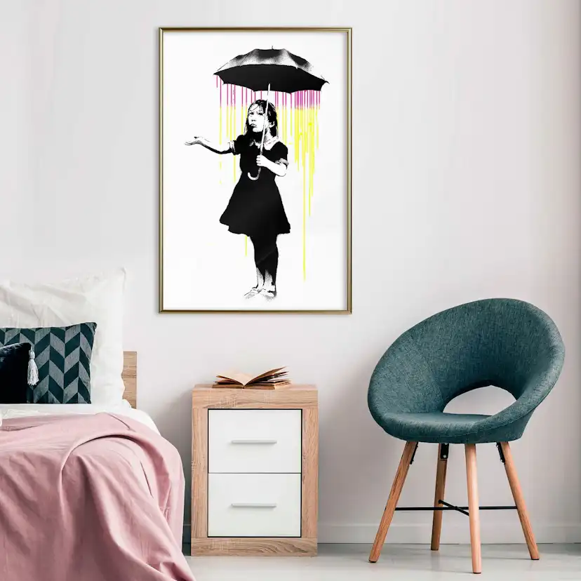 Poster Artgeist Affisch Girl with Umbrella