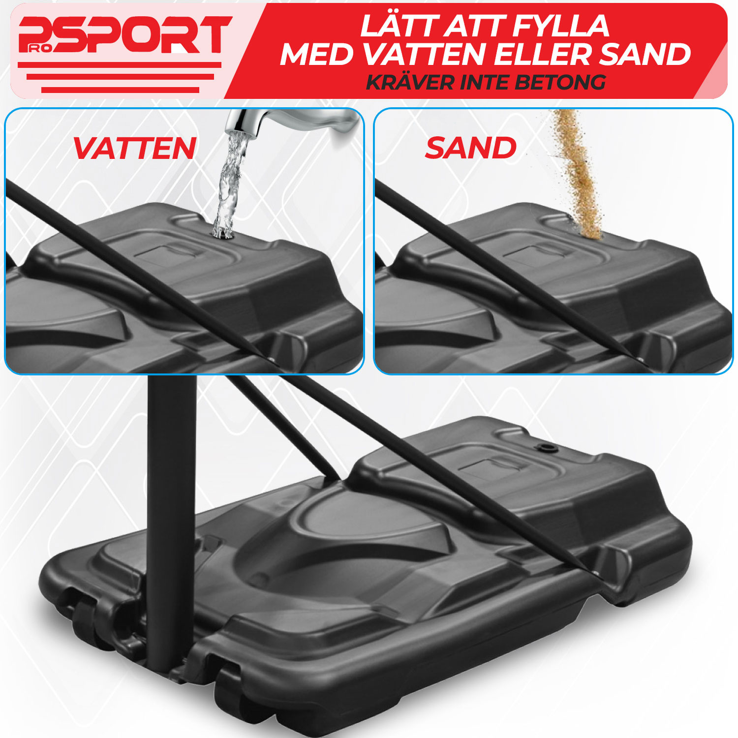 Basketställning ProSport Premium Justerbar Basketkorg 2,3-3,05m