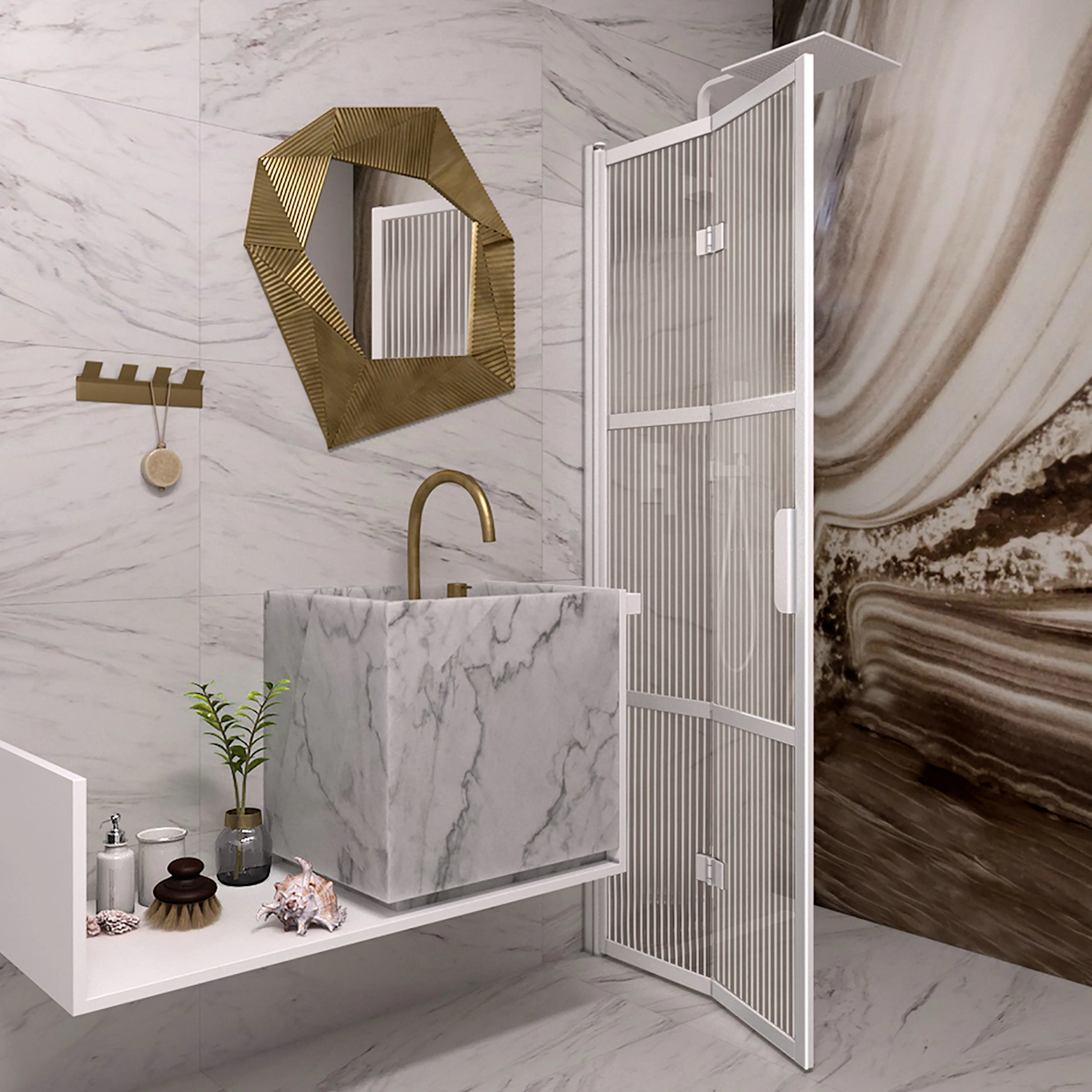 Duschdörr Hietakari Bläk 882 Tokyo Vikbar