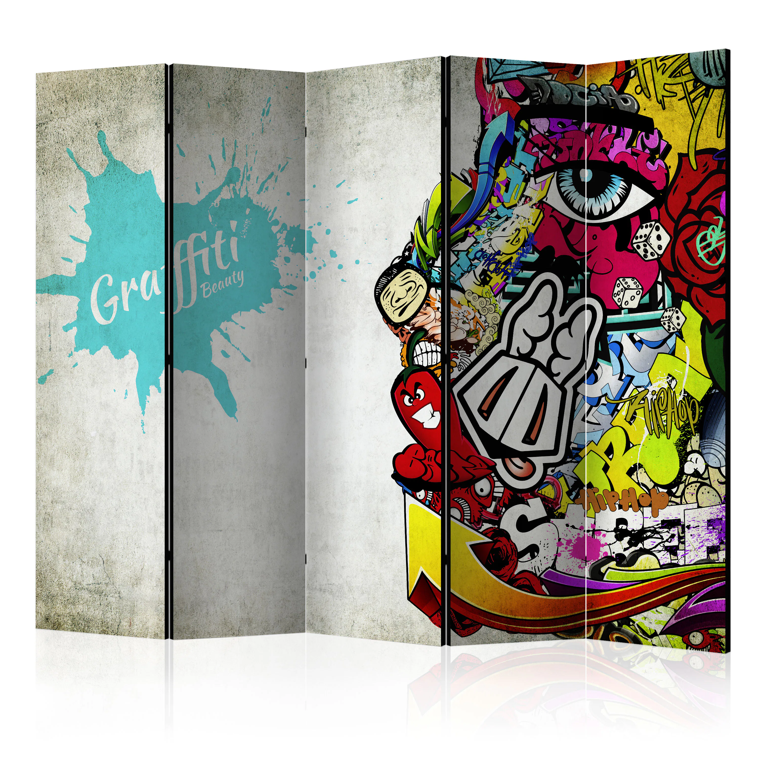 Rumsavdelare Skärmvägg Arkiio Graffiti Beauty 225x172 cm