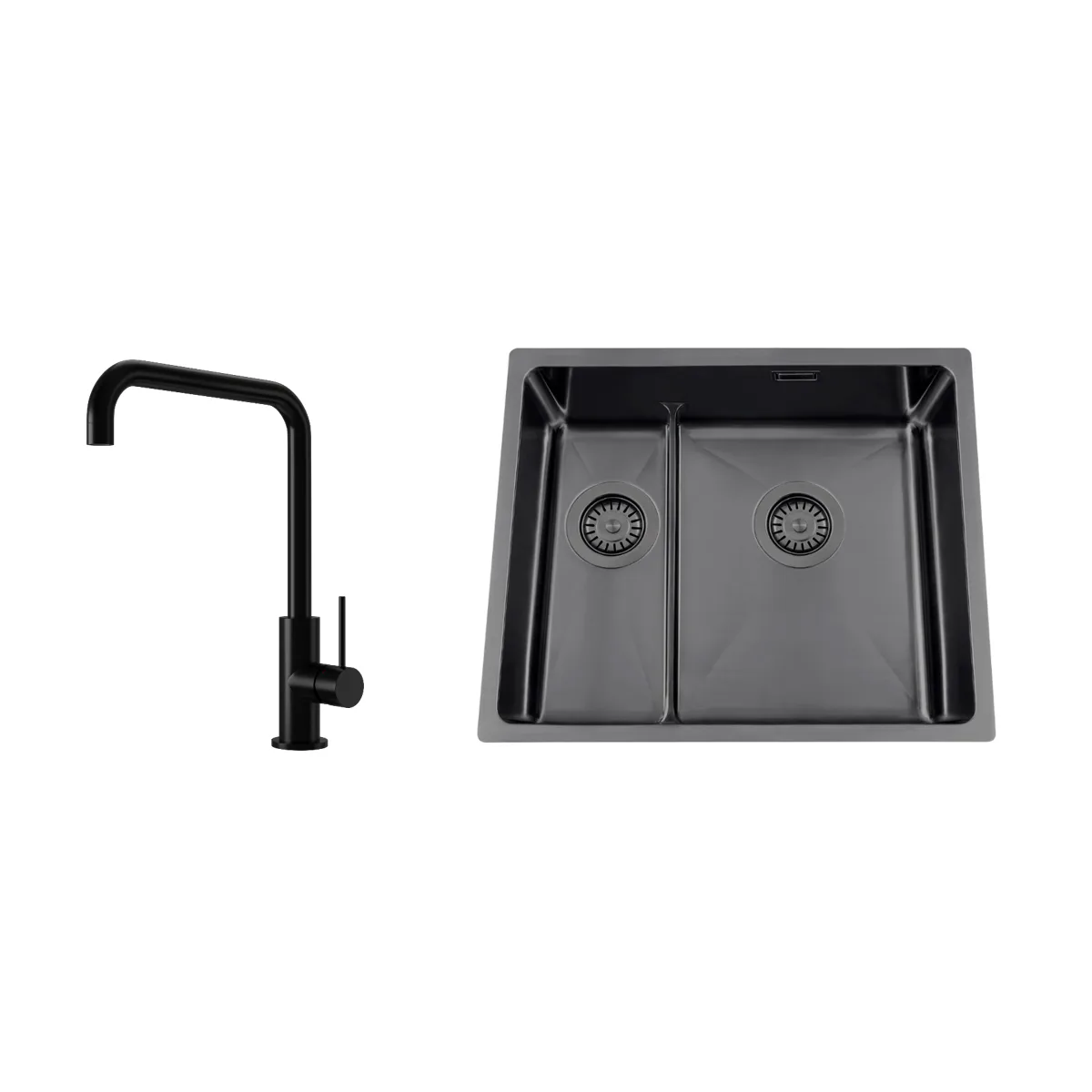 Diskho Nordic Tech Titan 53 KHX Nickel med Köksblandare Steel Mood Shadow