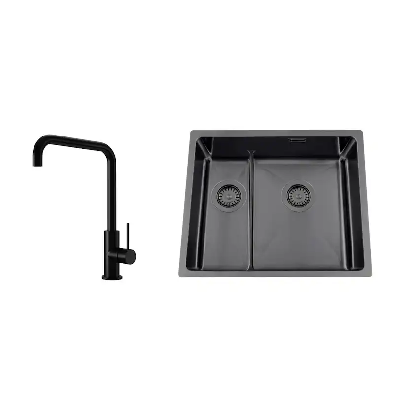 Diskho Nordic Tech Titan 53 KHX Nickel med Köksblandare Steel Mood Shadow