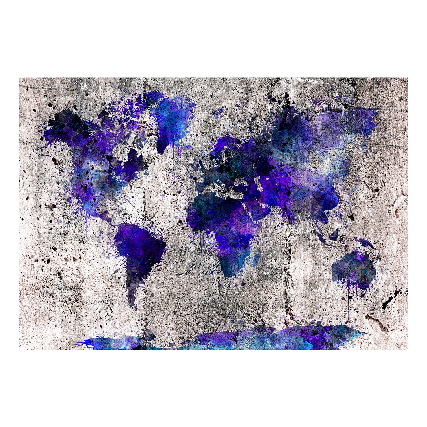 Fototapet Arkiio Självhäftande World Map Ink Blots