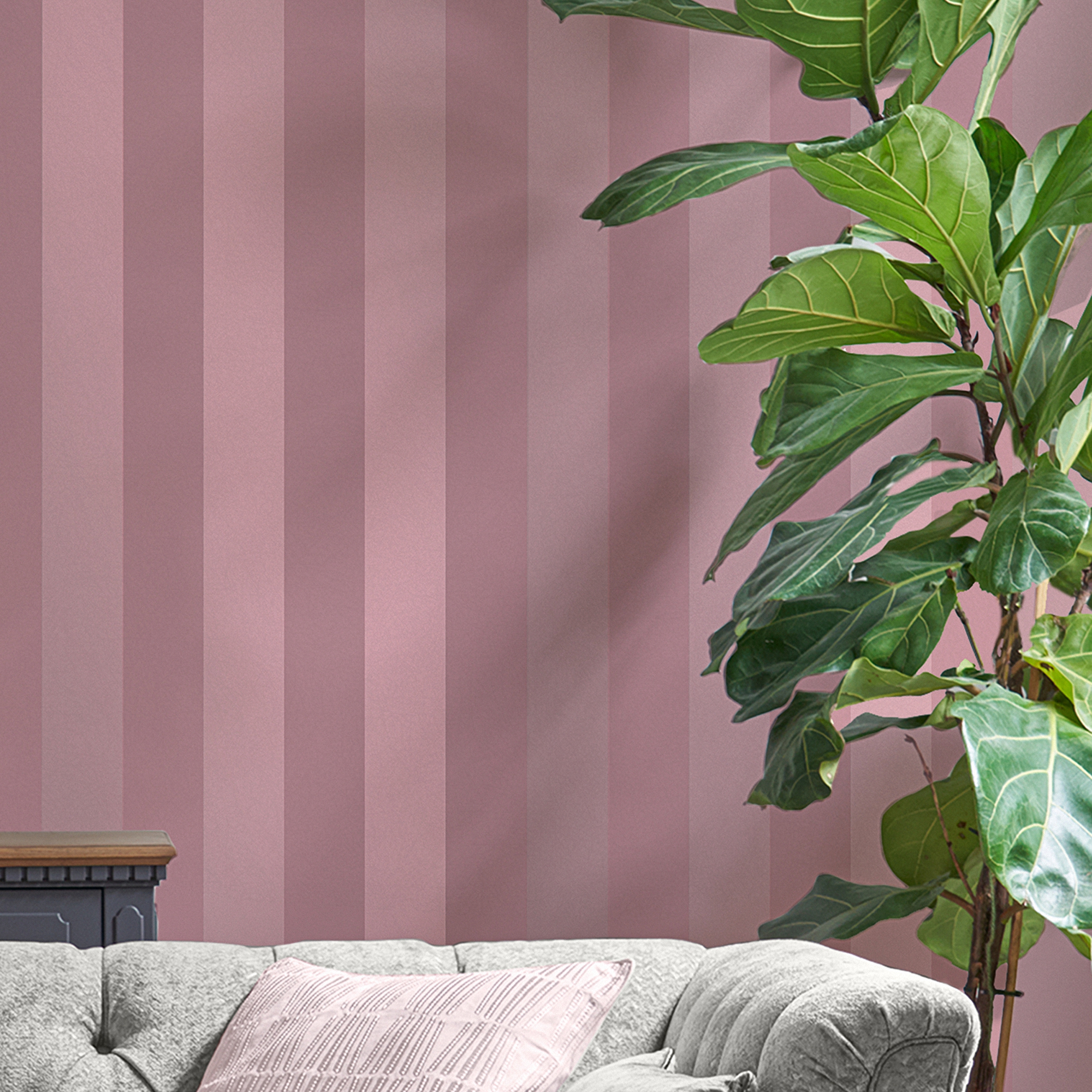 Tapet Laura Ashley Lille Pearlescent Stripe Mulberry Purple 118477