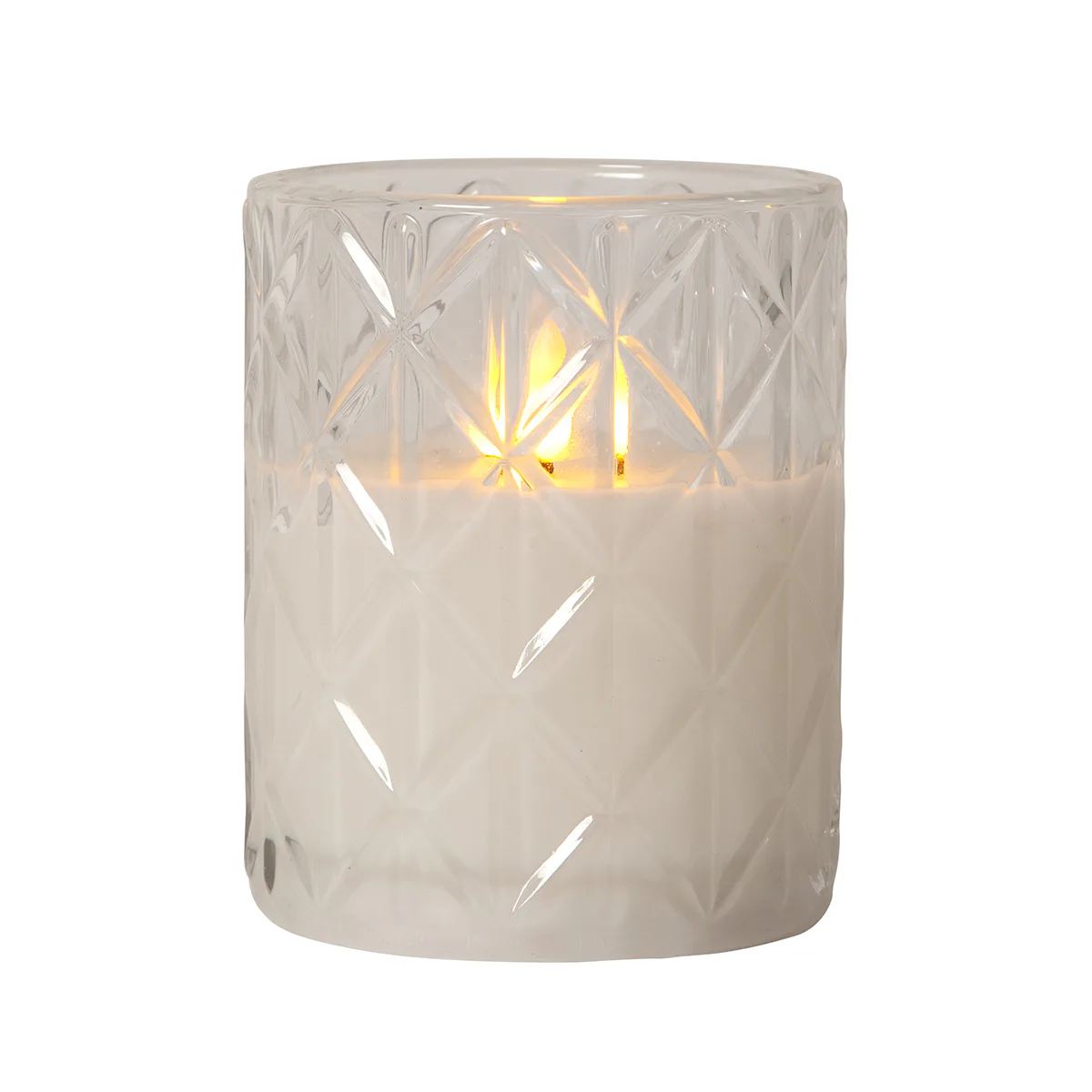 LEDLjus Flamme Romb 12,5 cm Transparent Transparent
