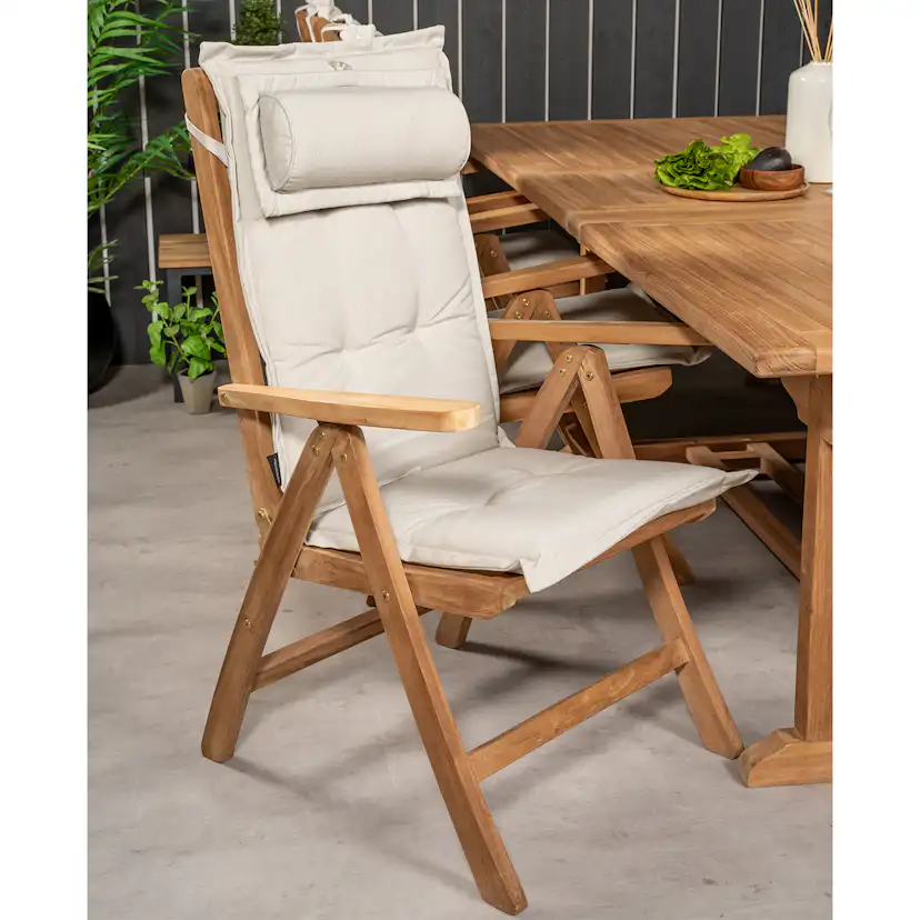 Matgrupp Venture Home Kenya 195-295x110 Teak med 6 Kenya Positionsfåtöljer