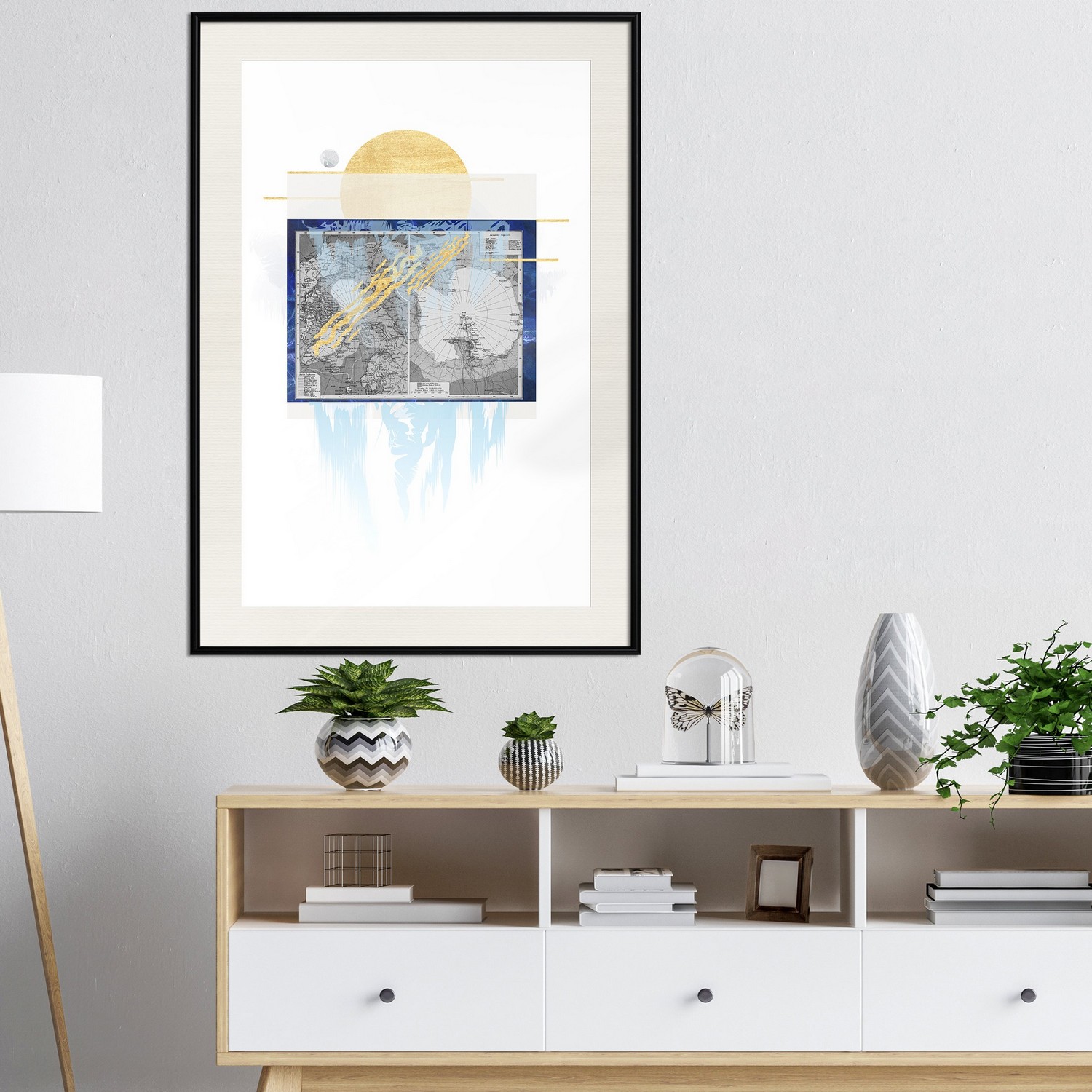 Affisch - Antarctica [Poster] 20x30 Svart ram med passepartout, 20x30 cm