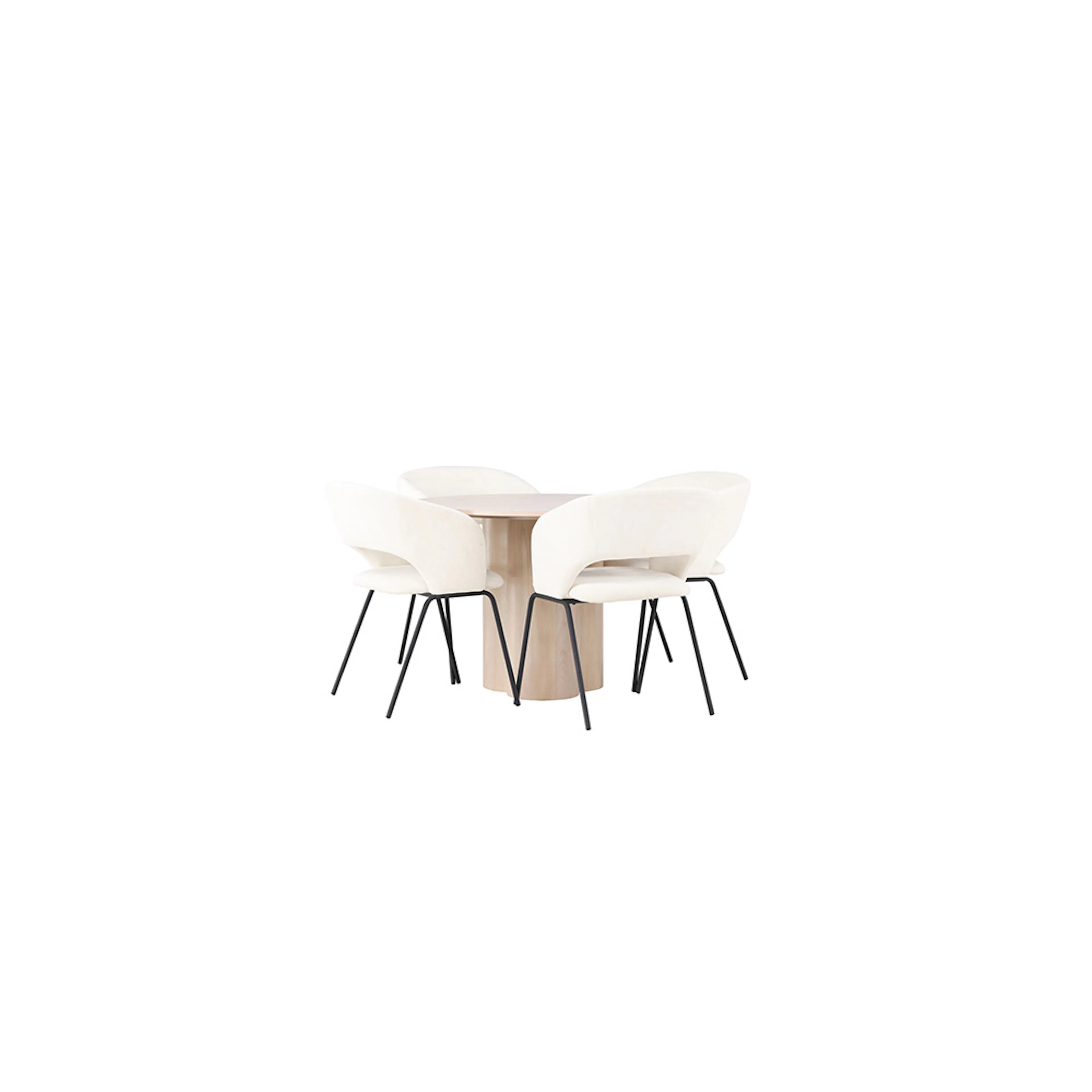 Matgrupp Venture Home Olivia Ø110 cm med 4 st Day stolar Natur