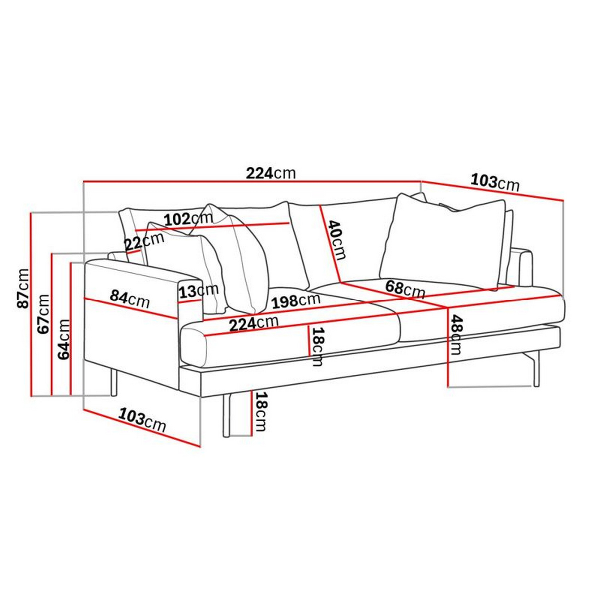 4-sitssoffa Scandi Days Menard Djup Soffa 225 cm