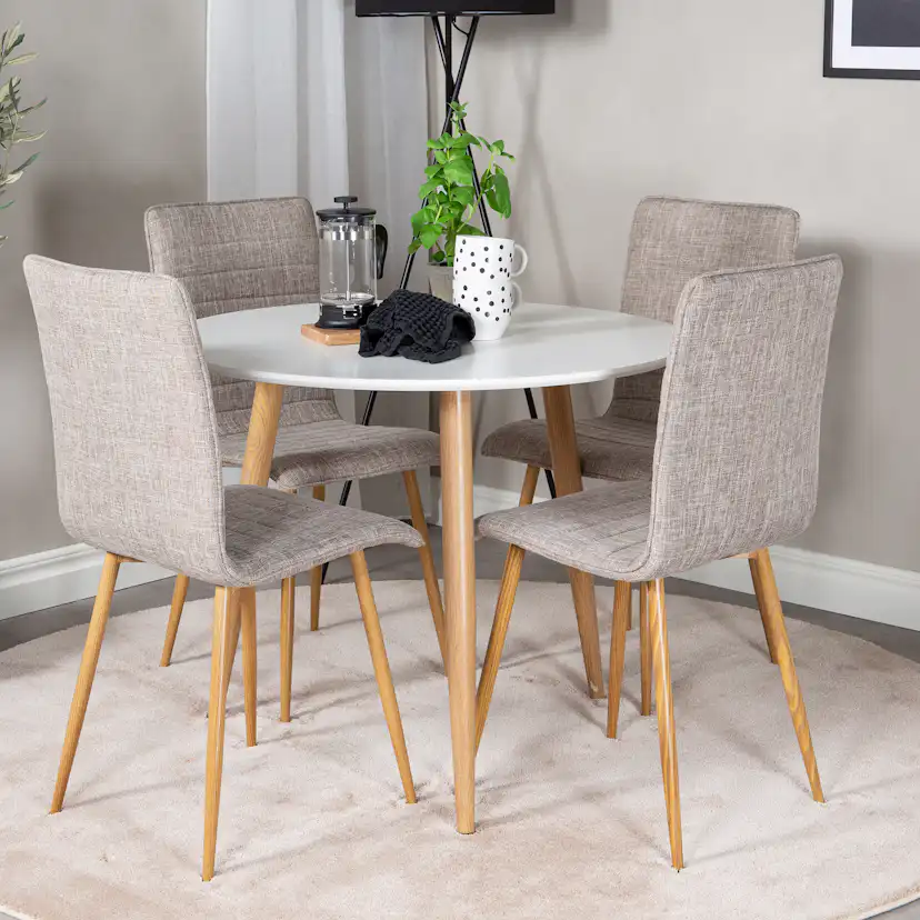 Matgrupp Venture Home Pobbie Runt med 4 Walerina Stolar