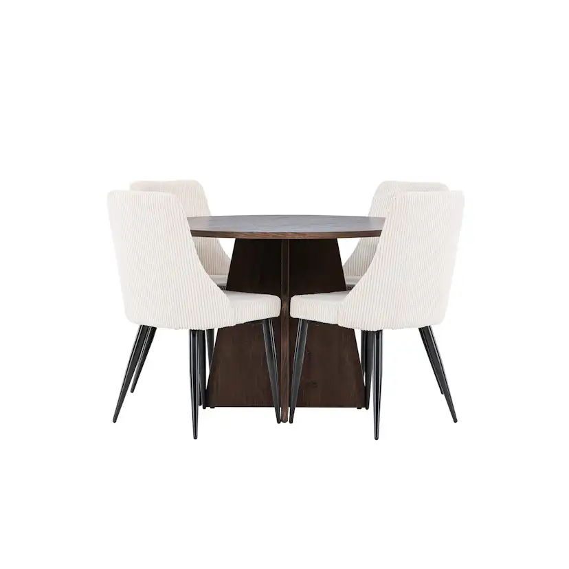 Matgrupp Venture Home Bootcut Ø110 med 4 st Leone Stolar