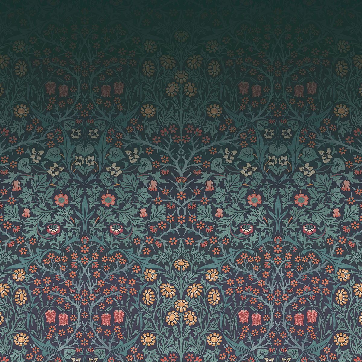 Fototapet William Morris At Home Blackthorn Navy