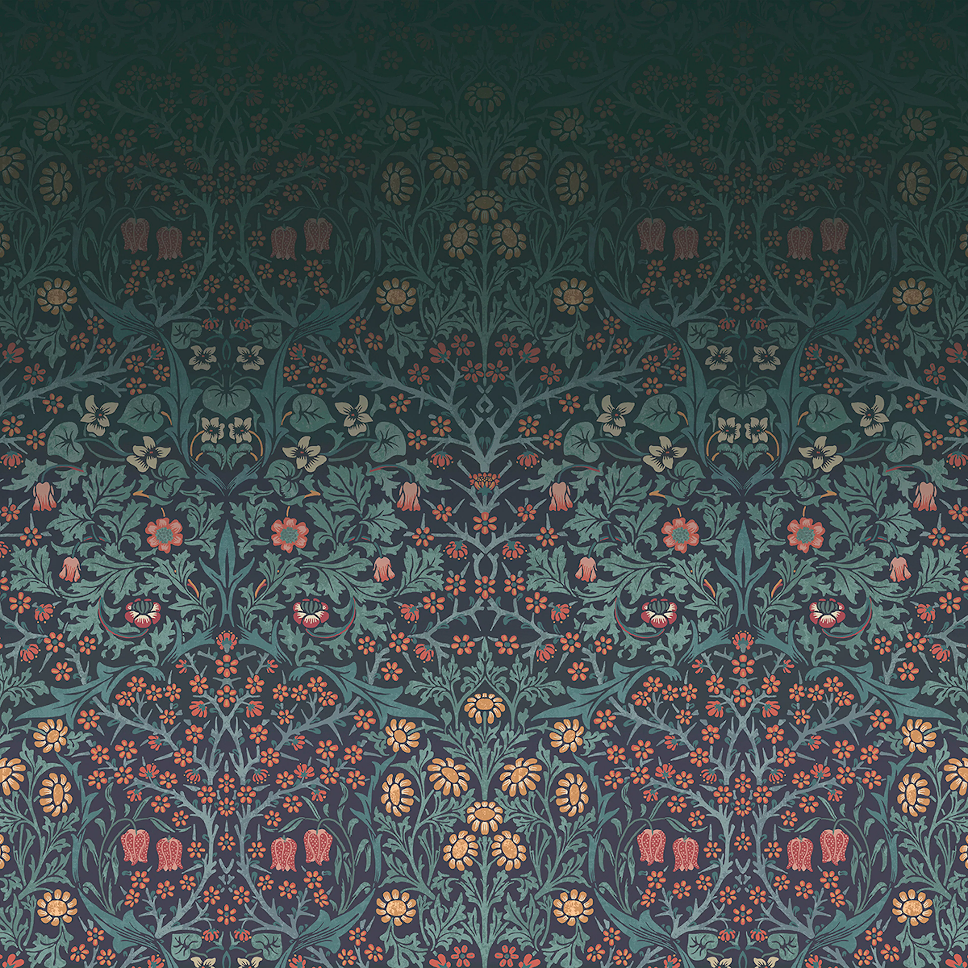 Fototapet William Morris At Home Blackthorn Navy