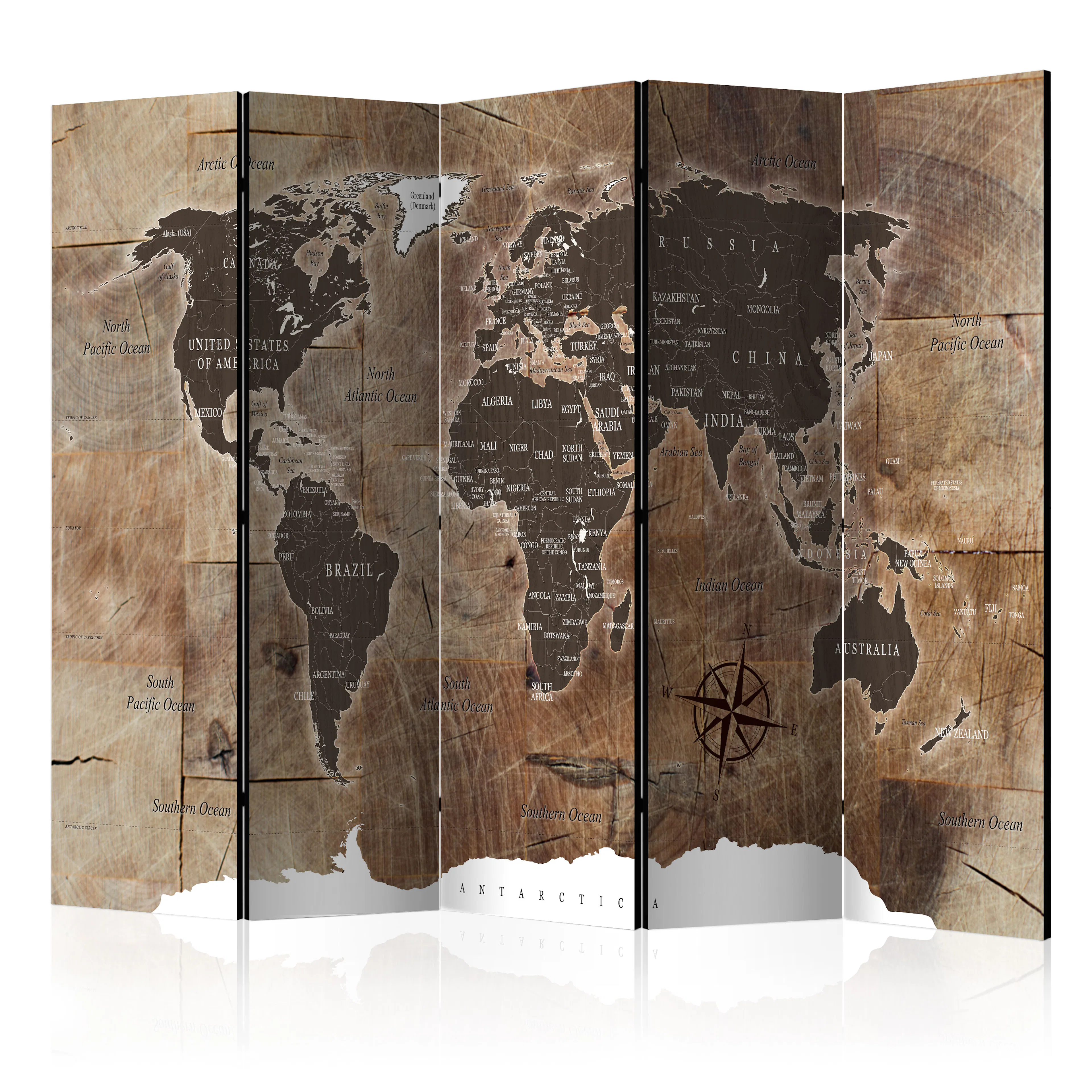Rumsavdelare Skärmvägg Arkiio Map on the Wood 225x172 cm