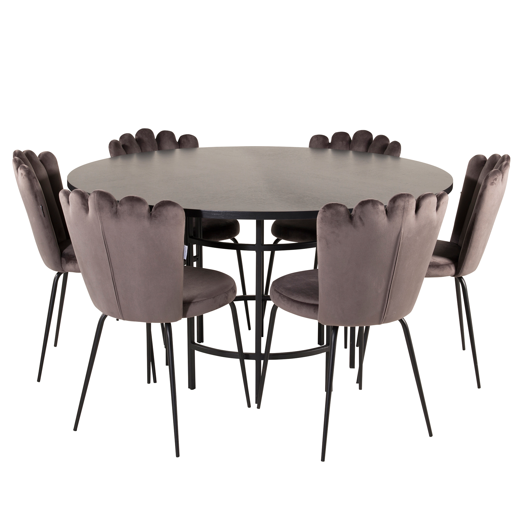 Matgrupp furniture/fashion Copenhagen med 6 Gråa Limhamn Light Stolar