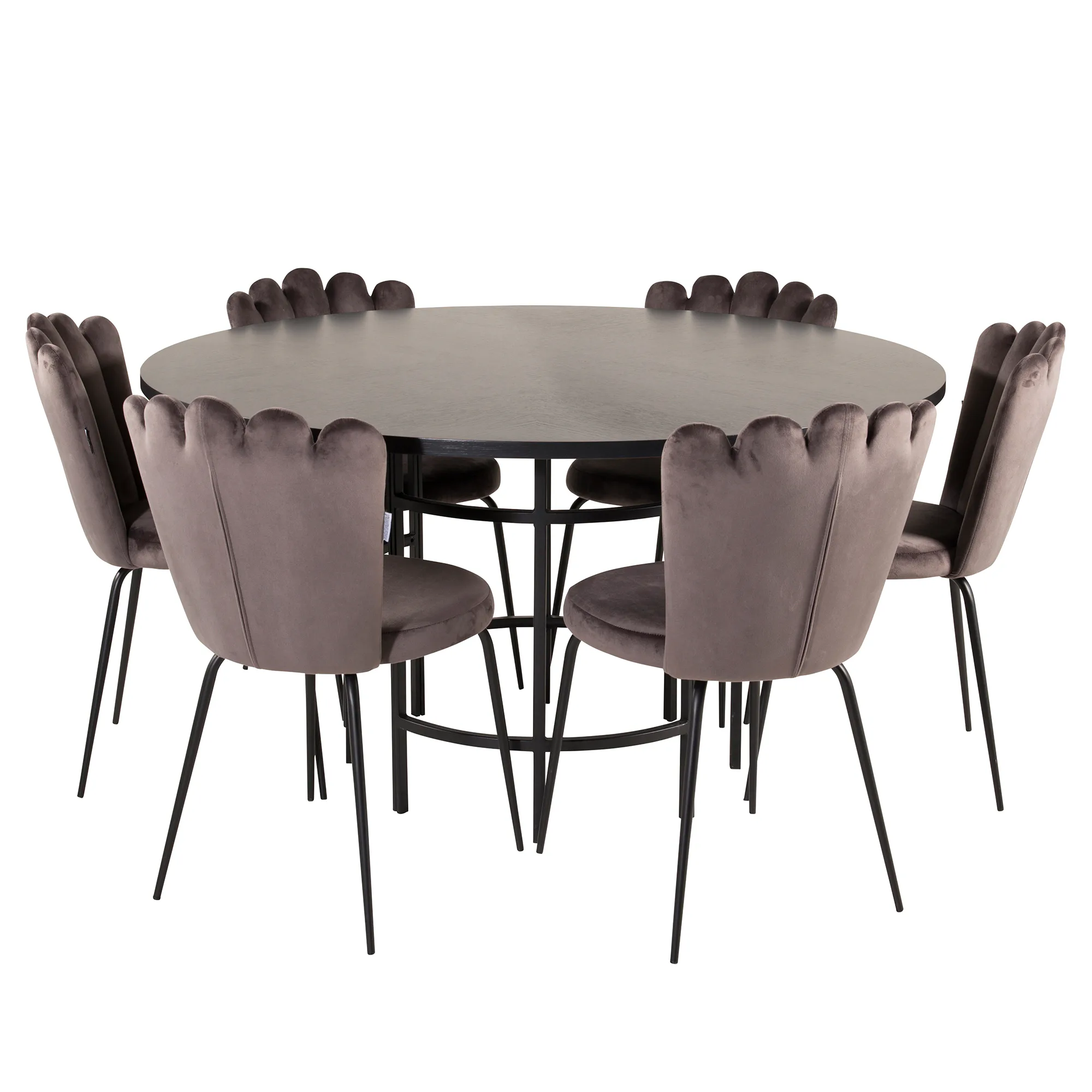 Matgrupp furniture/fashion Copenhagen med 6 Gråa Limhamn Light Stolar