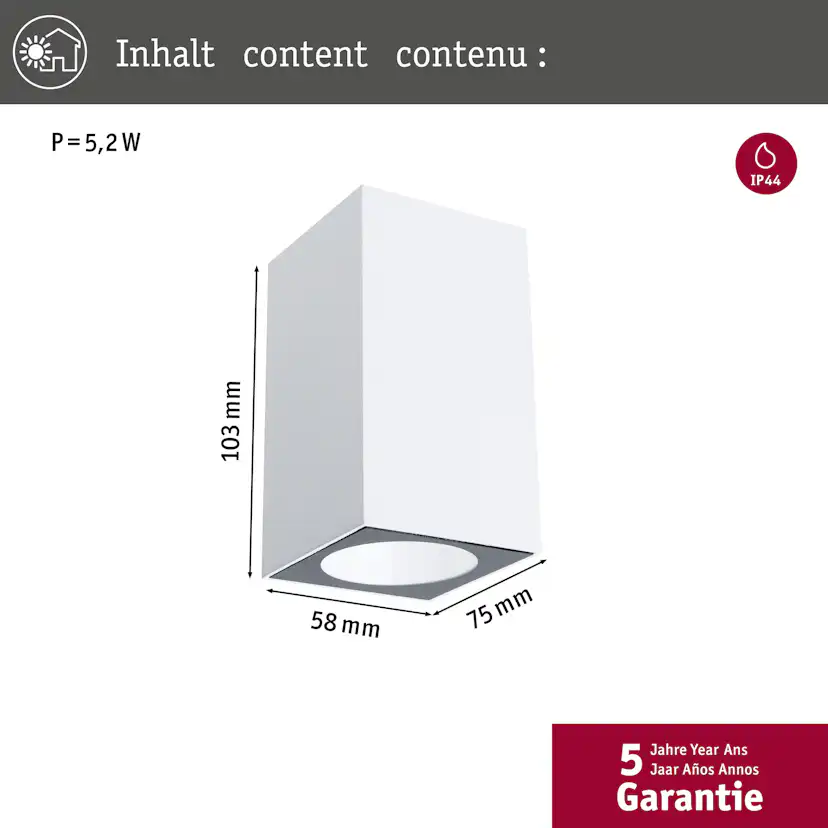 Fasadbelysning Paulmann Flame LED Nedåtljus IP44 230V