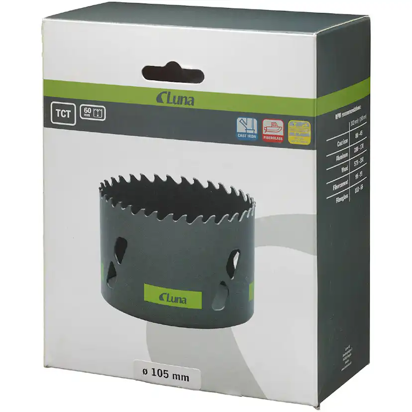 Tättandad Luna Tools hålsåg TCT